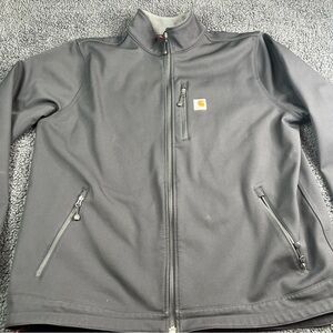 Carhartt Jacket Mens 2XLT Black Crowley Soft Shell Fleece Lined Coat Workwear